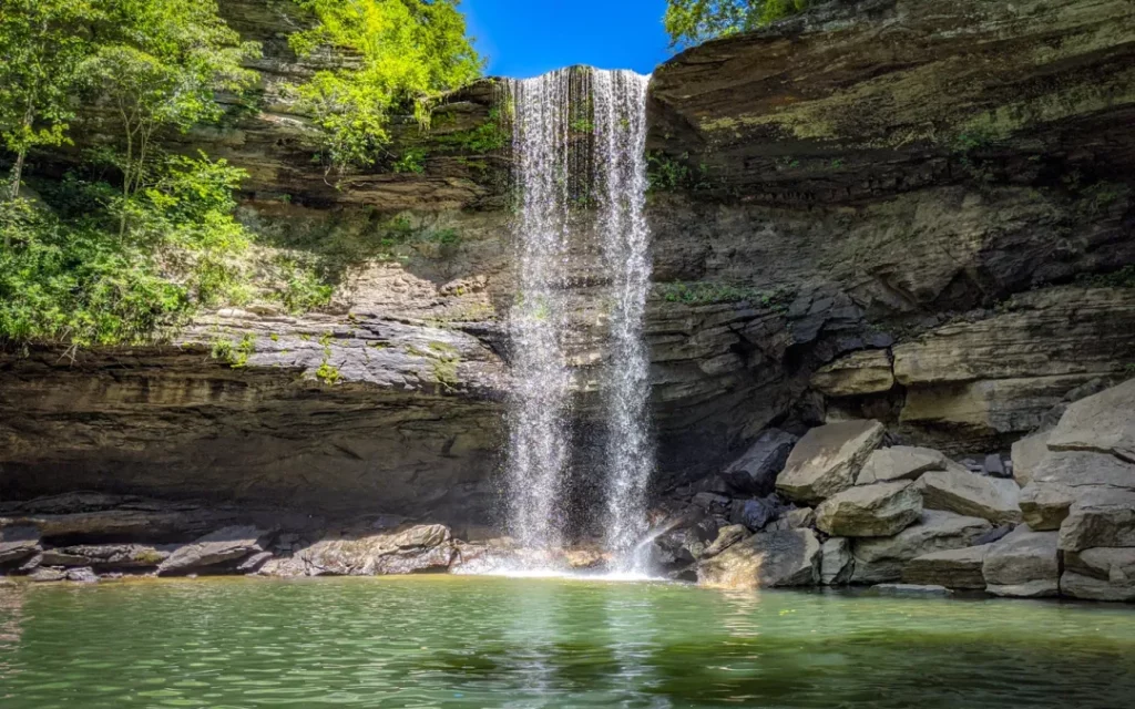 View of waterfall from the best hike in greeter falls 